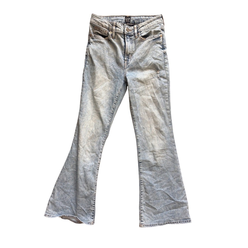 GAP 70s Flare Jeans Girls 12‎ Light Wash Blue High Rise Denim S/455933-01